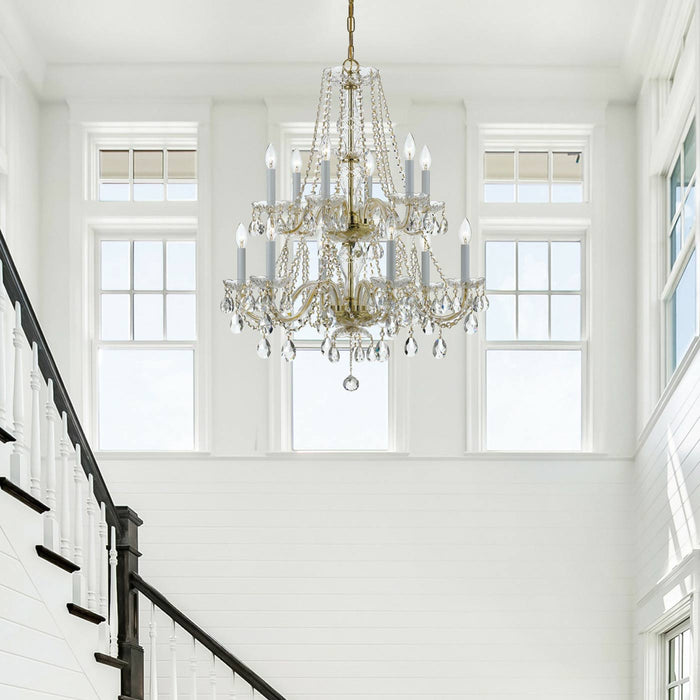 Traditional Crystal Chandelier in Detail.