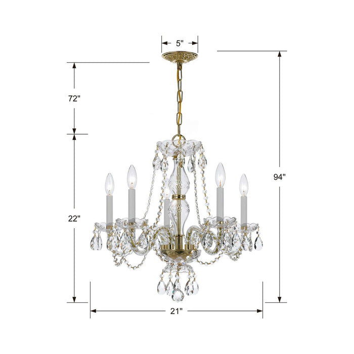 Traditional Crystal Chandelier - line drawing.