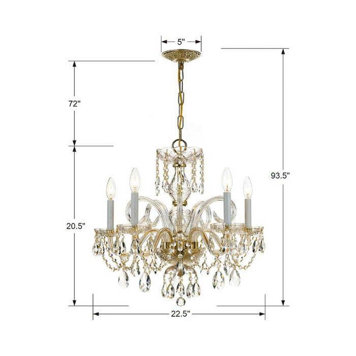 Traditional Crystal Chandelier - line drawing.