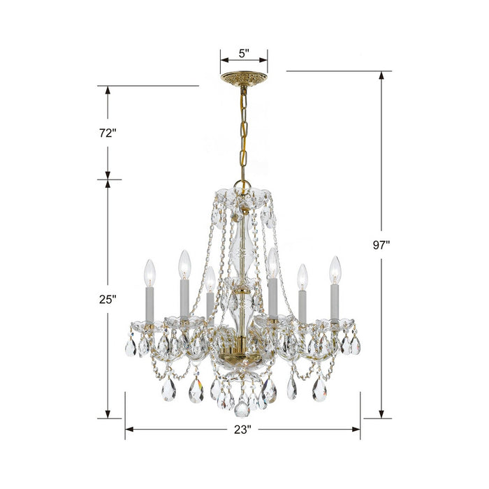 Traditional Crystal Chandelier - line drawing.