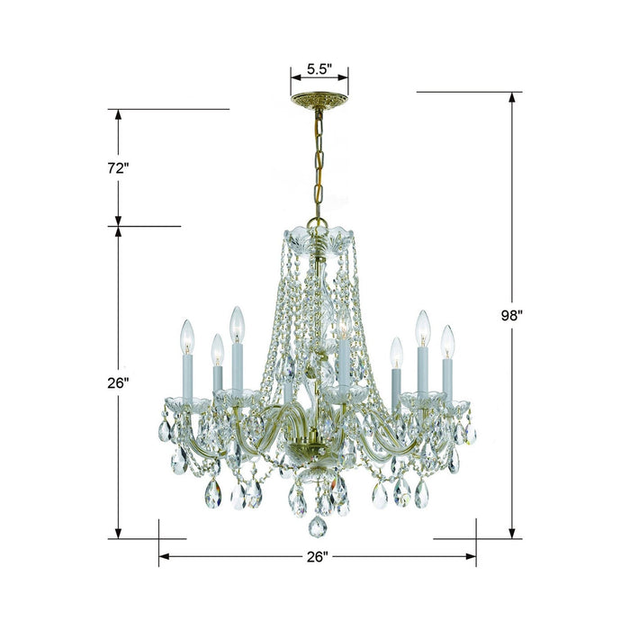 Traditional Crystal Chandelier - line drawing.