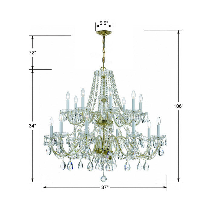 Traditional Crystal Chandelier - line drawing.