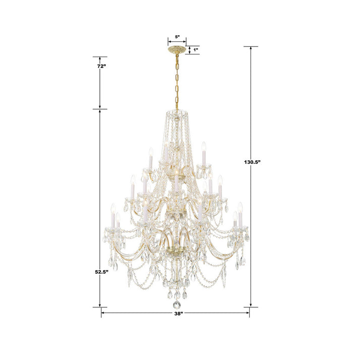 Traditional Crystal Chandelier - line drawing.