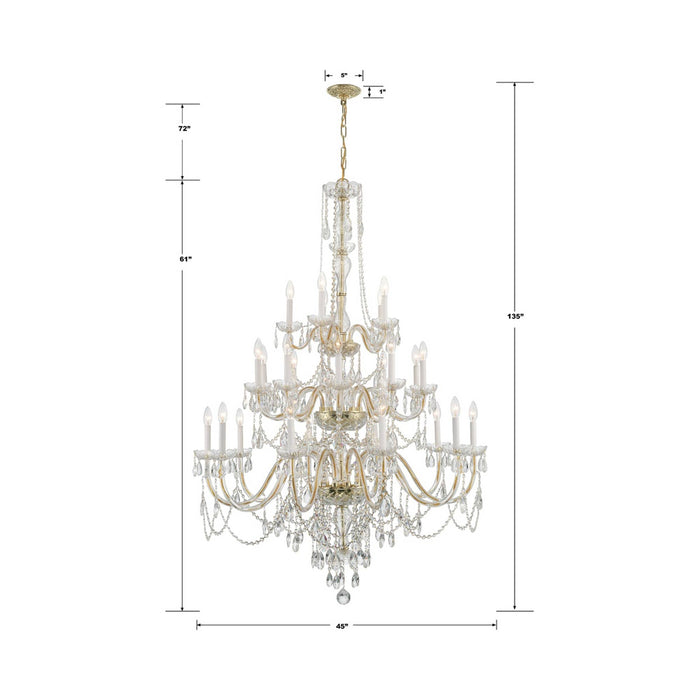 Traditional Crystal Chandelier - line drawing.