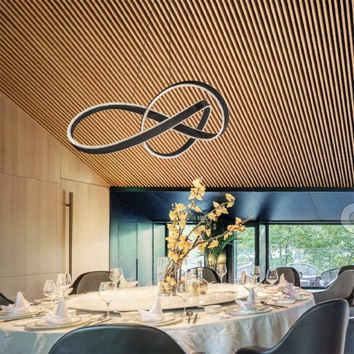 Twirl LED Pendant Light in dining room.
