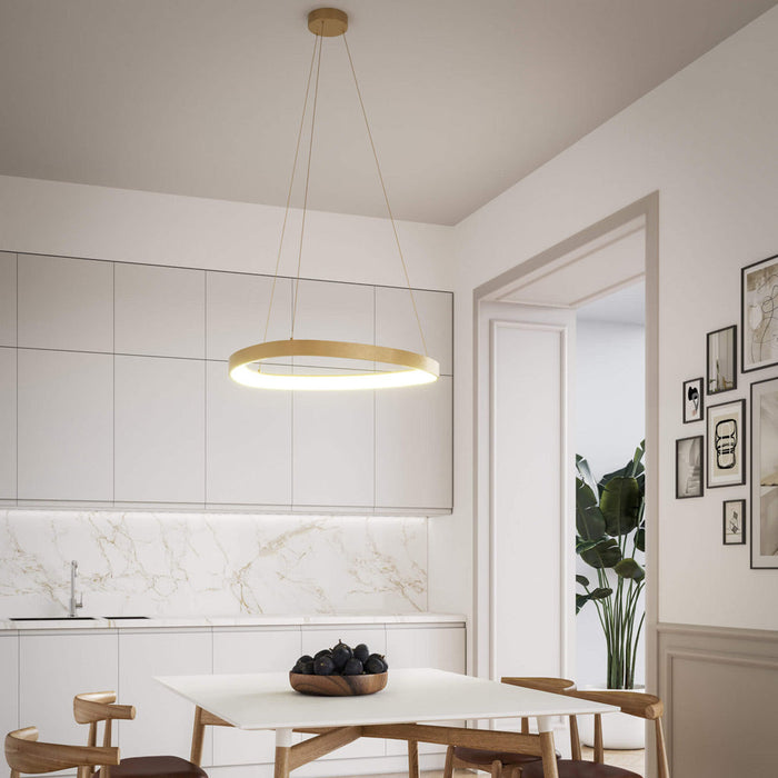 Pyra LED Pendant Light in dining room.