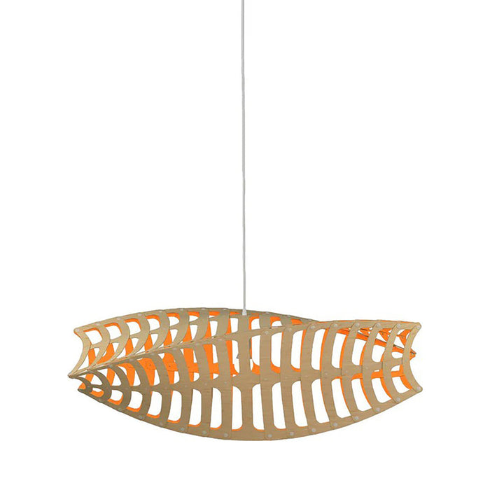 Toru Pendant Light in Bamboo/Orange.