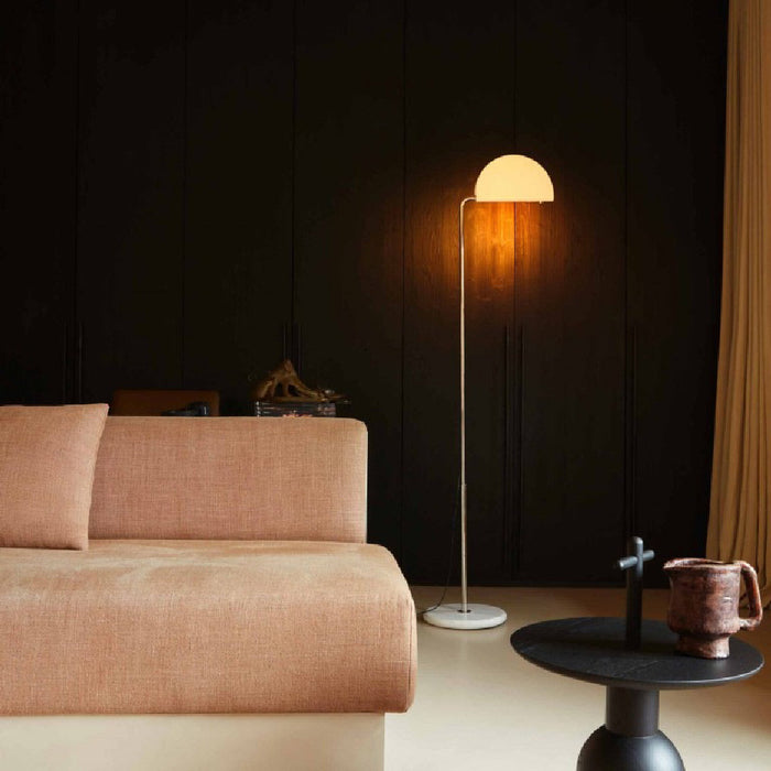 Mezzaluna LED Floor Lamp in living room.