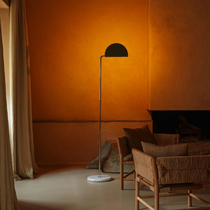 Mezzaluna LED Floor Lamp in living room.