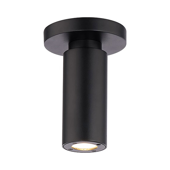 Caliber Outdoor LED Flush Mount Ceiling Light in Black.