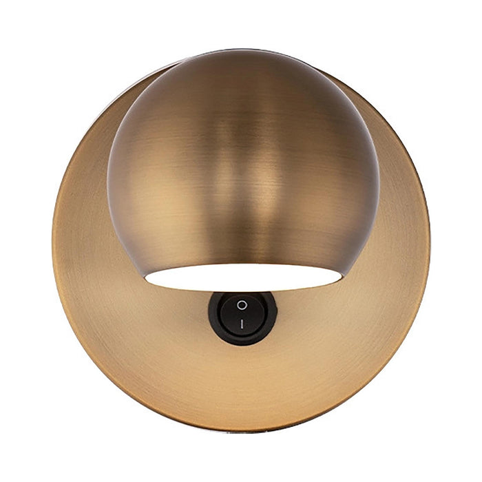 Duplex LED Bed Wall Light in Aged Brass (1-Light).
