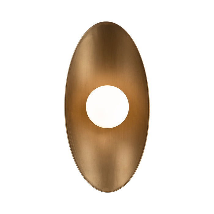 Glamour LED Vanity Wall Light in Aged Brass.