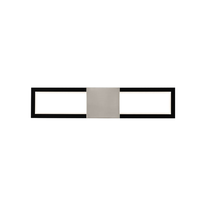 Peekaboo LED Bath Wall Light in Black/Brushed Nickel (22-Inch).