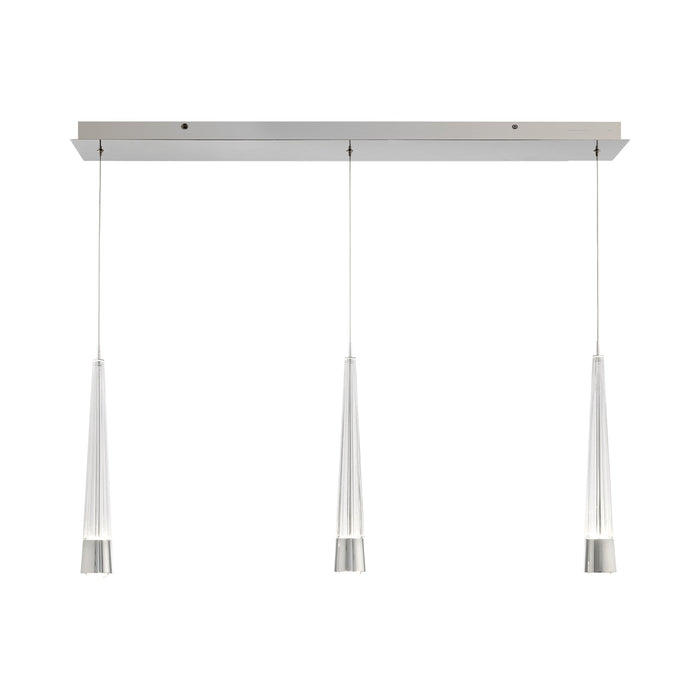 Quill LED Linear Multi Pendant Light in Chrome (3-Light).