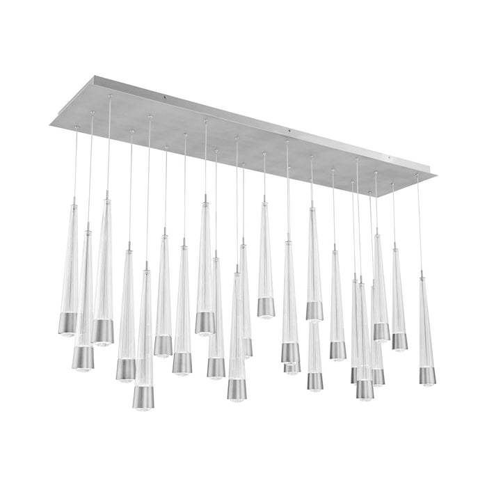 Quill LED Linear Multi Pendant Light in Chrome (23-Light).