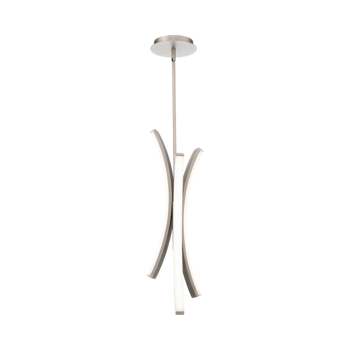 Tusk LED Mini Pendant Light in Brushed Nickel.