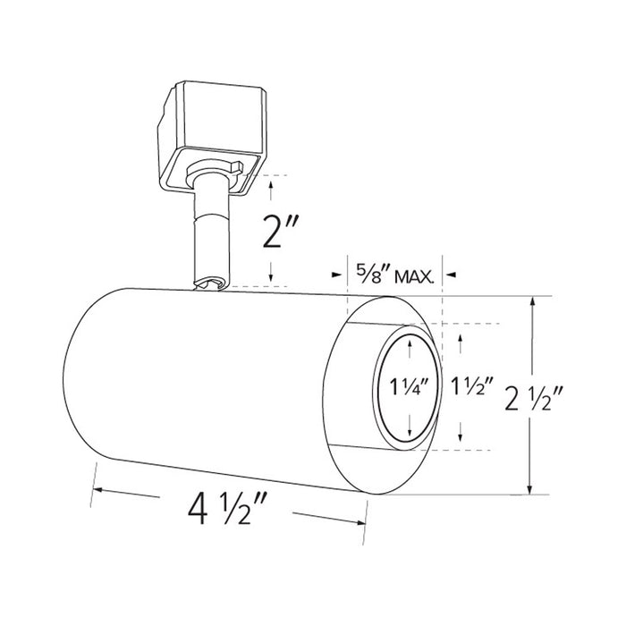 2-Inch Sylo LED Track Head with Koto Focus Module - line drawing.