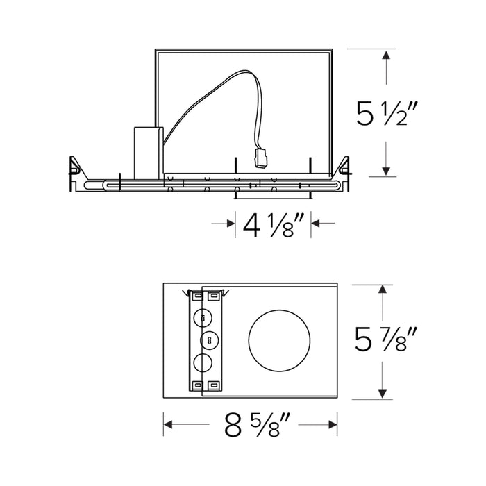 4" Max. Adjustability New Construction IC Airtight Housing - line drawing.