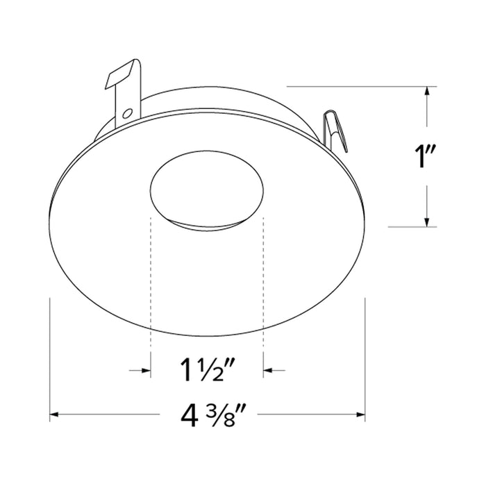 Pex™ 3" Round Curved Reflector - line drawing.