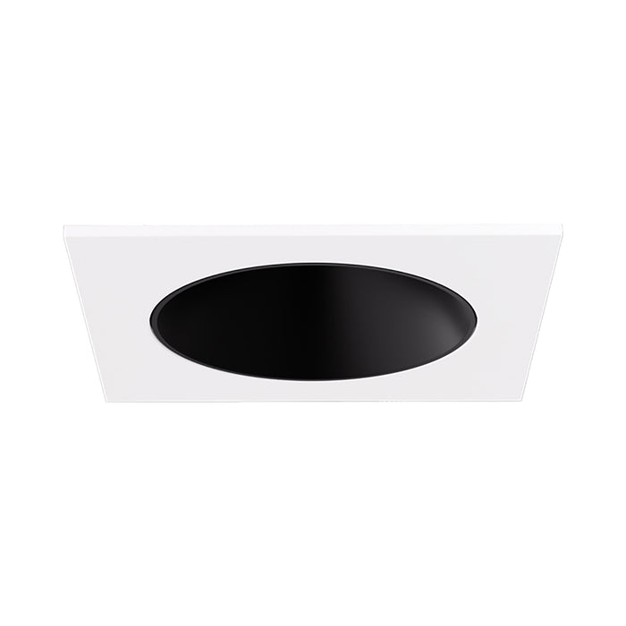 Pex™ 4" Square Deep Reflector in Black with White Trim.