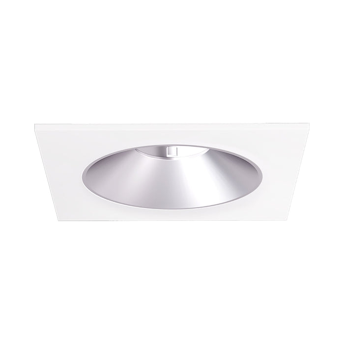 Pex™ 4" Square Shallow Reflector in Haze with White Trim.