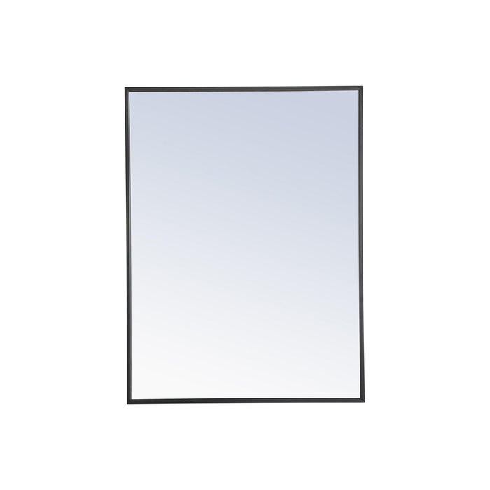 Elegant Rectangle Framed Mirror in Black (32-Inch).