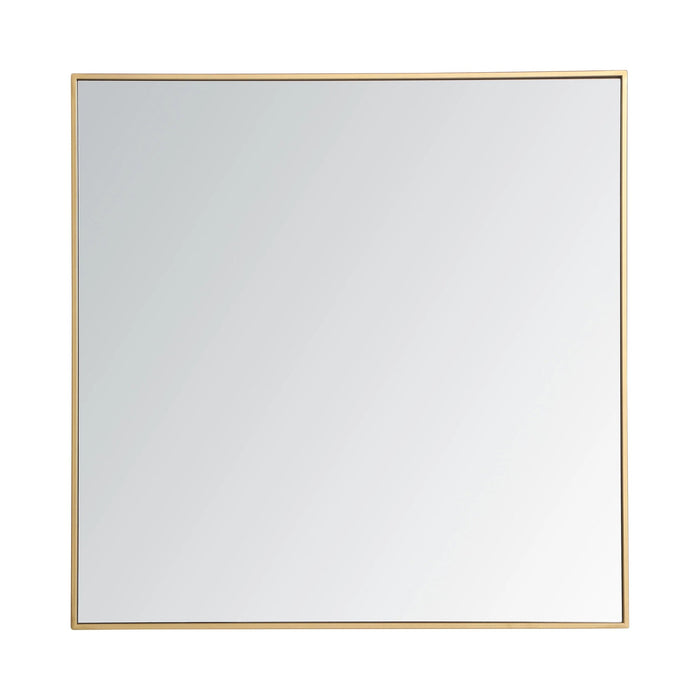 Elegant Square Framed Mirror in Brass