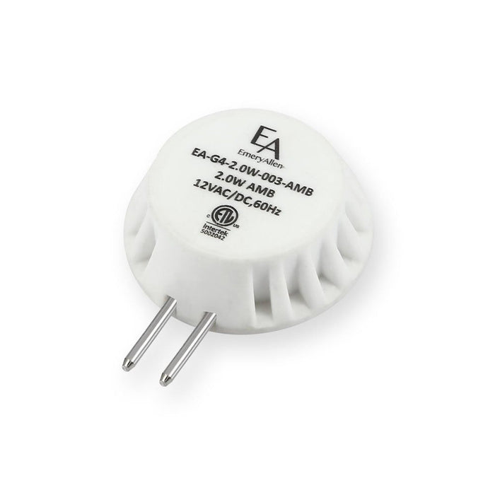 Emeryallen G4 Bi Pin Base 12V Wafer Amber Mini LED Bulb in Detail.