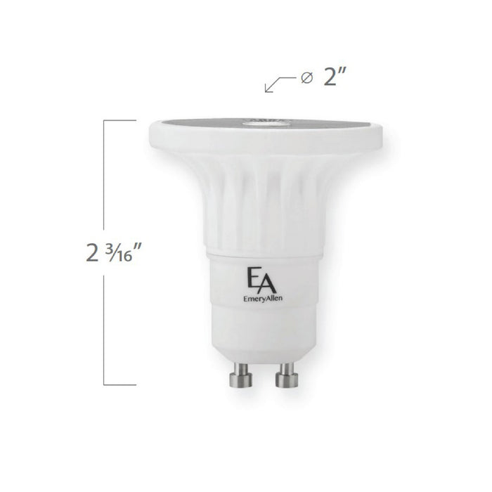 Emeryallen GU10 Base 120V Mini LED Bulb - line drawing.