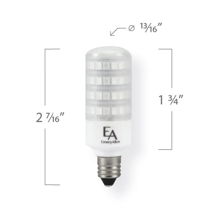 Emeryallen Mini-Can Base 120V Amber Mini LED Bulb - line drawing.