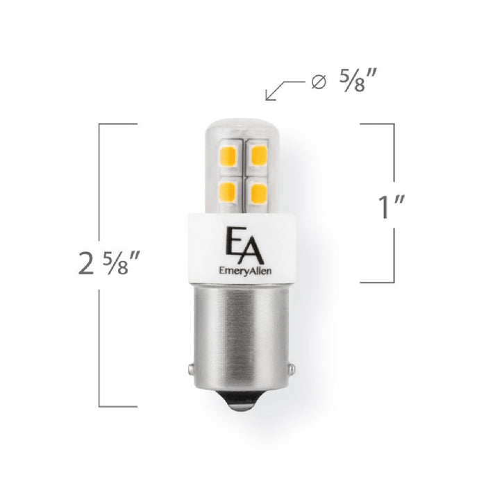 Emeryallen Single Contact Bayonet Base 12V Mini LED Bulb - line drawing.