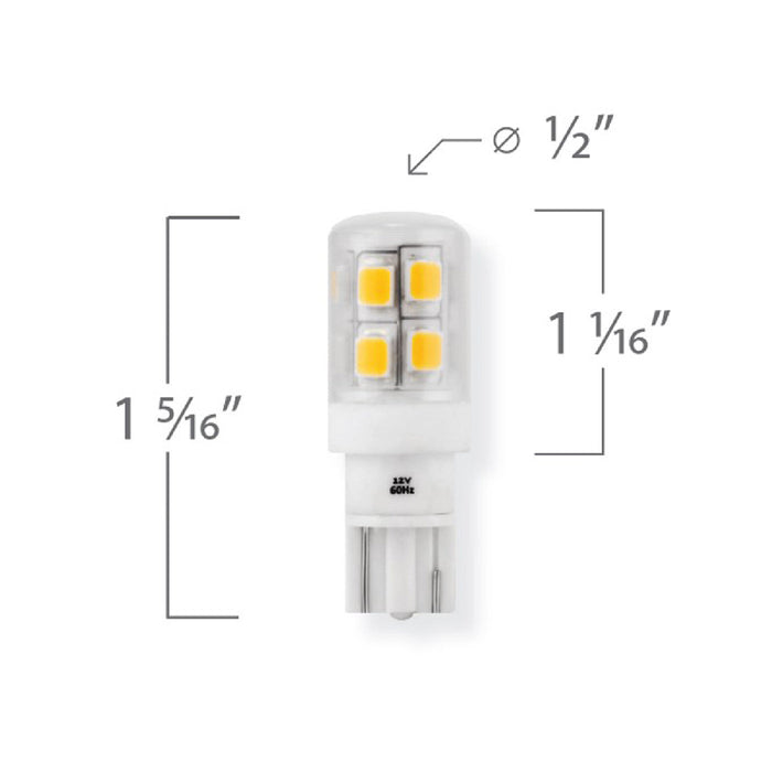 Emeryallen T5 / Wedge Base 12V Mini LED Bulb - line drawing.