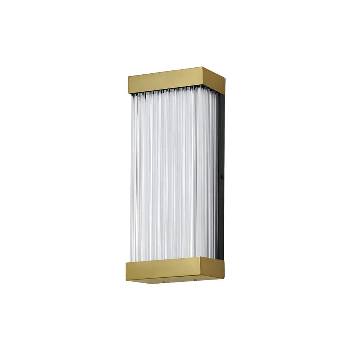 Acropolis Outdoor LED Wall Light in Natural Aged Brass (14-Inch).