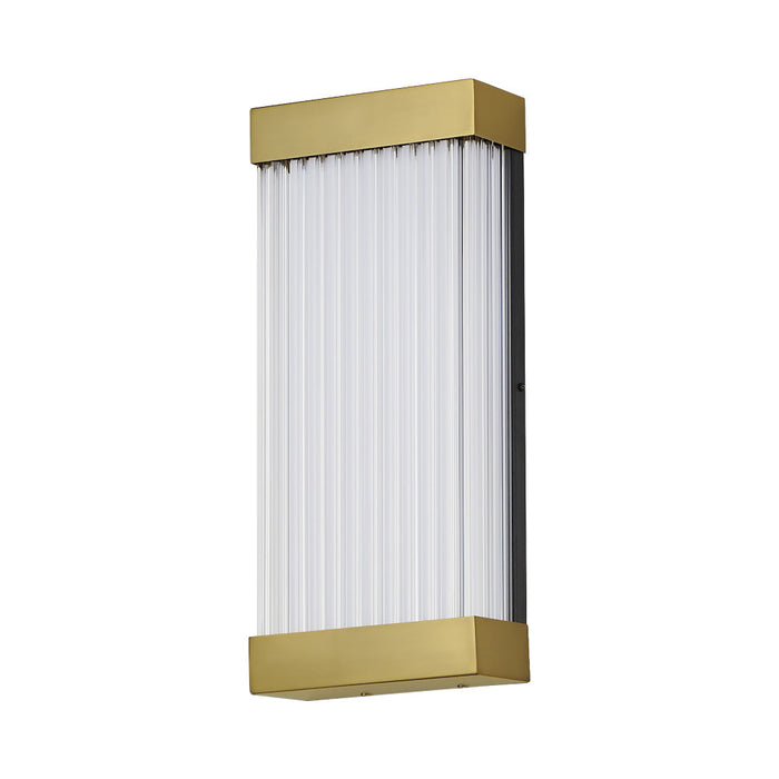 Acropolis Outdoor LED Wall Light in Natural Aged Brass (18-Inch).
