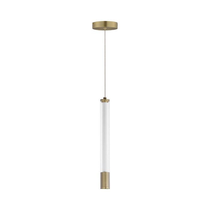 Cortex LED Pendant Light in Natural Aged Brass (14.5-Inch).