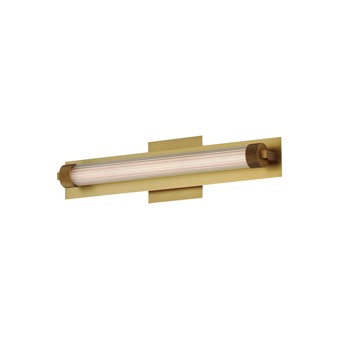 Doric LED Wall Light in Natural Aged Brass (19-Inch).