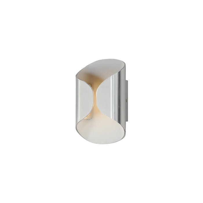 Folio Outdoor LED Wall Light in Satin Aluminum/White (9.75-Inch).