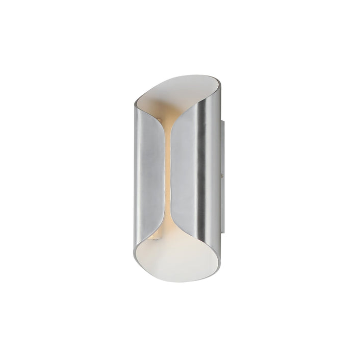 Folio Outdoor LED Wall Light in Satin Aluminum/White (13.75-Inch).