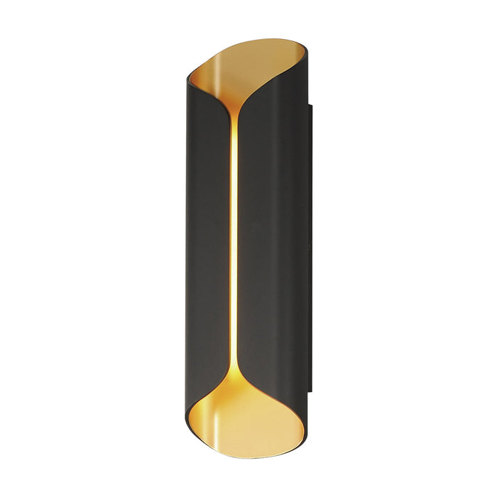 Folio Outdoor LED Wall Light in Black/Gold (20-Inch).