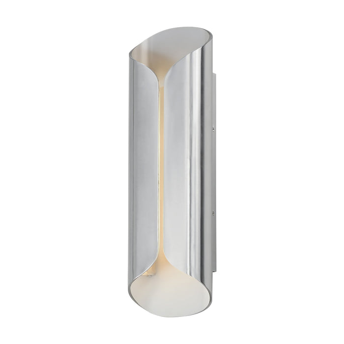 Folio Outdoor LED Wall Light in Satin Aluminum/White (20-Inch).