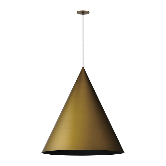 Pitch LED Pendant Light in Antique Brass (30.75-Inch).