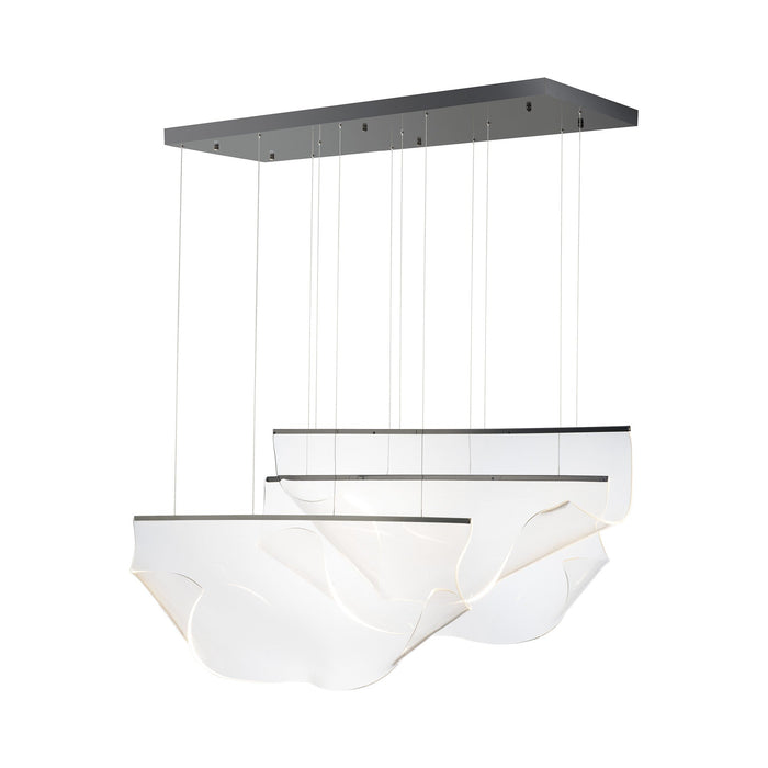 Rinkle LED Linear Pendant Light in Brushed Gunmetal (3-Light).