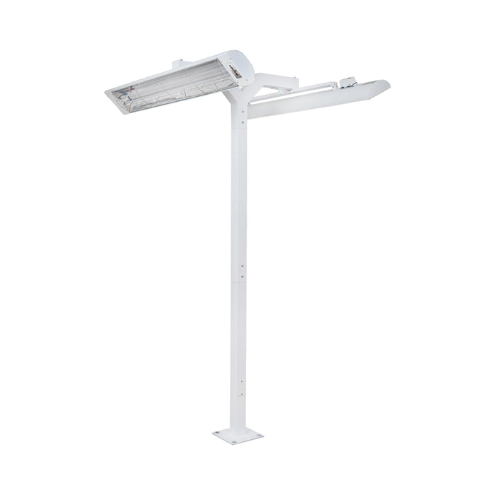 Double Pole Mount Heater in White.