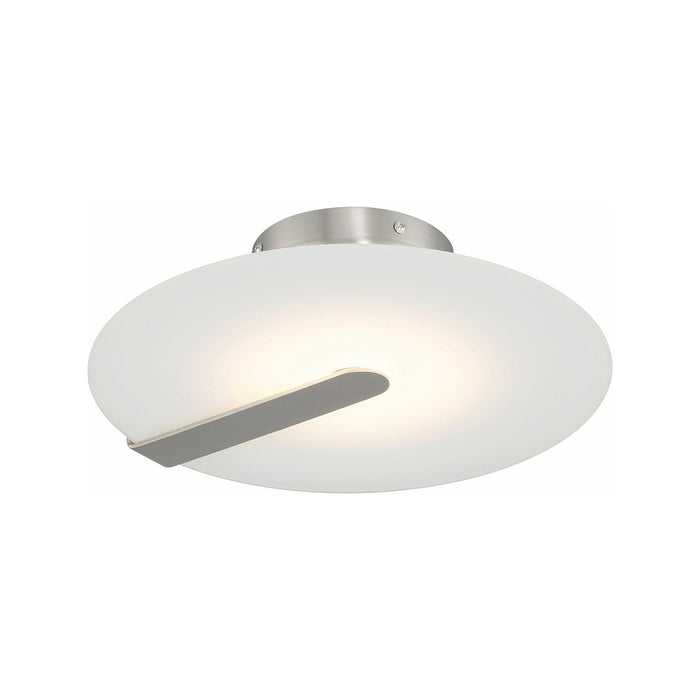 Nuvola LED Flush Mount Ceiling Light in Nickel/White (Small).