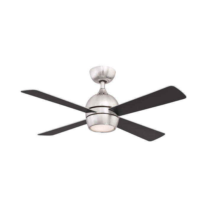 Kwad Indoor LED Ceiling Fan in Brushed Nickel (44-Inch).