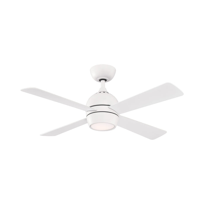 Kwad Indoor LED Ceiling Fan in Matte White (44-Inch).