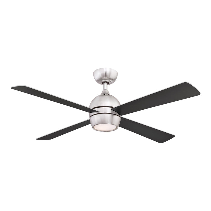 Kwad Indoor LED Ceiling Fan in Brushed Nickel (52-Inch).