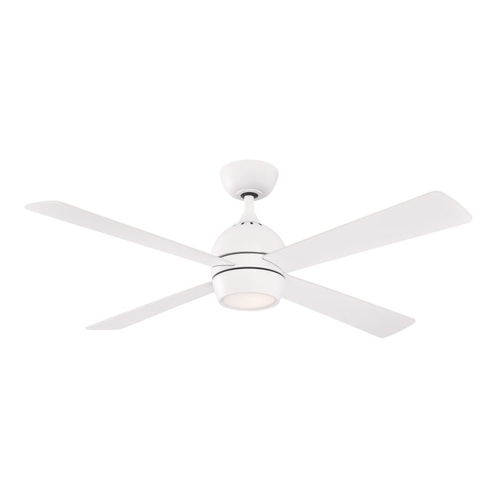 Kwad Indoor LED Ceiling Fan in Matte White (52-Inch).