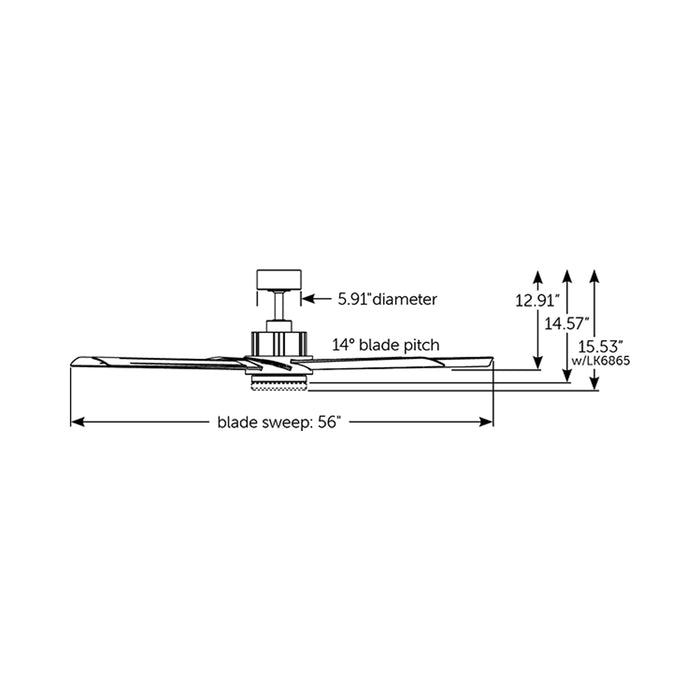 Pendry Indoor / Outdoor Ceiling Fan - line drawing.