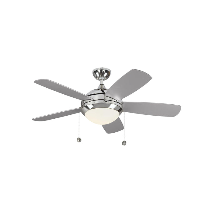 Discus Classic LED Ceiling Fan in Polished Nickel/Silver/American Walnut (44-Inch).